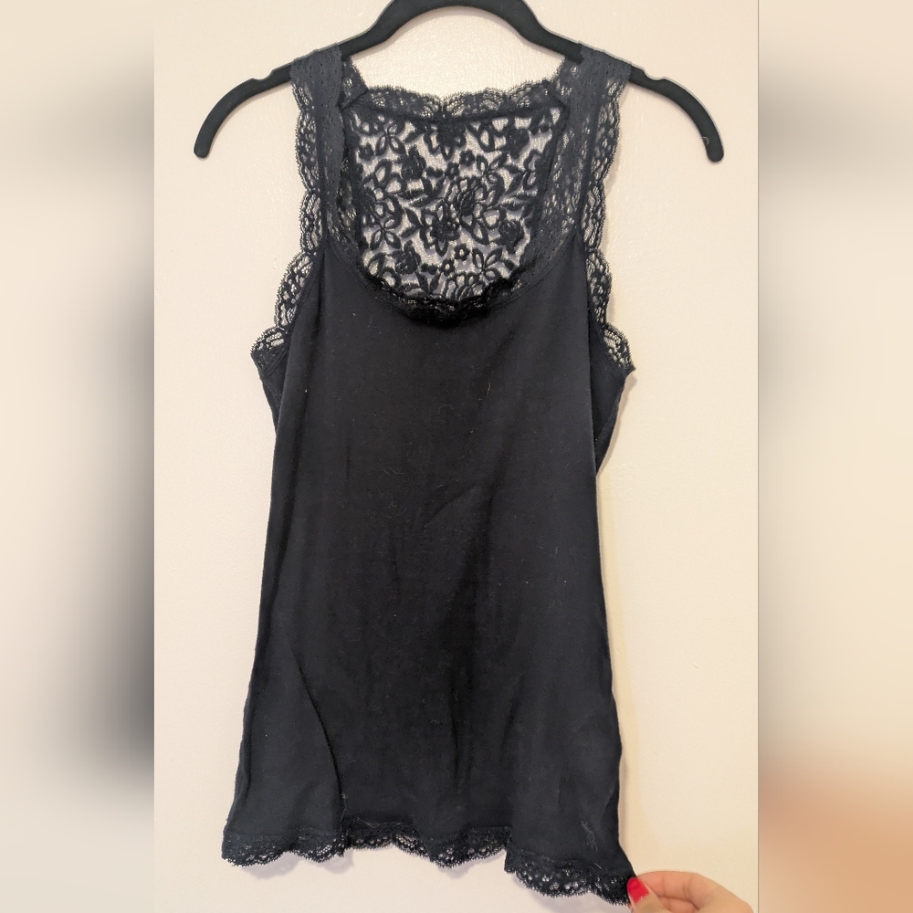 Vintage Y2K Abercrombie & Fitch Navy Lace-Back Camisole